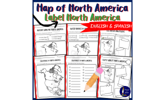 Map of North America Label North America