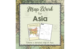 Map Work of Asia | Continent of Asia Unit Study | Geography Bundle