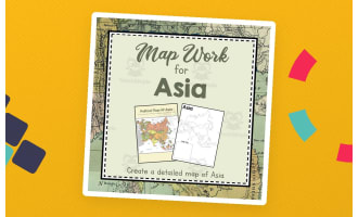 Map Work of Asia |  Continent of  Asia Unit Study | Geography Bundle