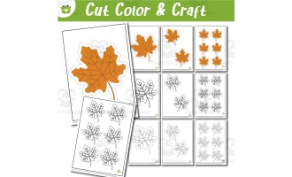 Maple Leaf Template Activity Set | Cutting, Coloring & Tracing for Pre