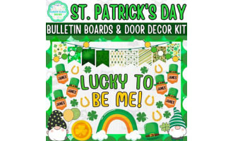 March & St. Patrick's Day Bulletin Board & Door Decor Kit: Lucky To Be