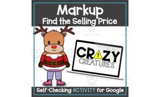 Markup - Find the Selling Price - Holiday - Christmas - Self-Checking Activity