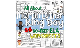Martin Luther King Day No-Prep ELA Worksheets