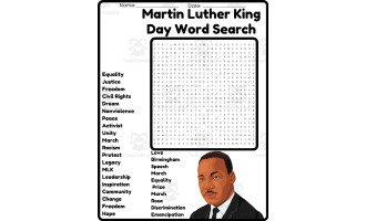 Martin Luther King Jr. Day word search
