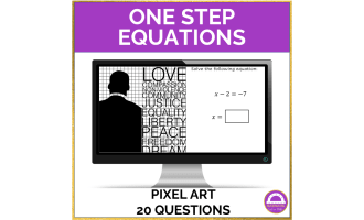 Martin Luther King Jr. Solving One Step Equations Pixel Art