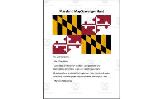 Maryland Map Scavenger Hunt