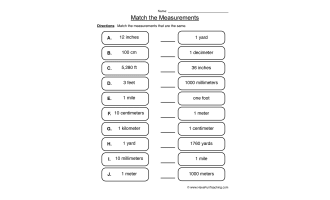 Match the Measurements Worksheet