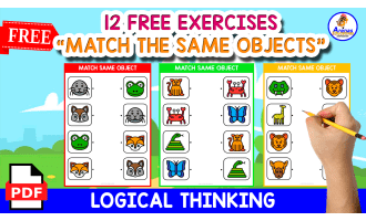MATCH THE SAME OBJECT | USING ANIMALS ICONS