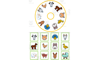 MATCHING & MEMORY CARDS AND WHEELS| FARM ANIMALS