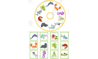 MATCHING & MEMORY CARDS AND WHEELS| WATER ANIMALS