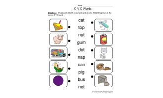 Matching CVC Worksheet