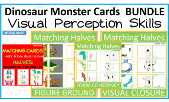 Matching Dinosaurs and Monsters Visual Perception BUNDLE