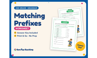 Matching Prefixes Worksheet – 2nd Grade Grammar Practice + Answer Key