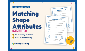 Matching Shape Attributes Worksheet – 2nd Grade Geometry & Shapes