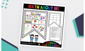 Math & Me Pennant – All About Me Back to School Activity (Grades K–3)