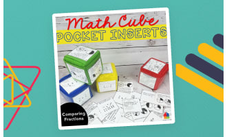 Math Cube Pocket Inserts: Comparing Fractions