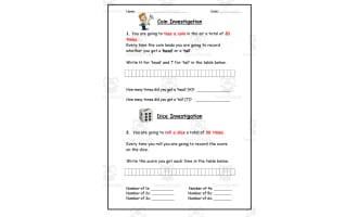 Math Investigations Worksheet