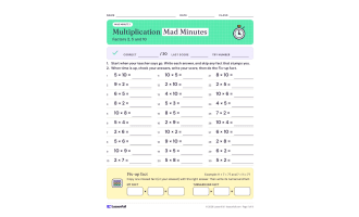 Math Multiplication Mad Minutes Activity!
