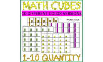 MATH NUMBER QUANTITY CUBES 1-10 |TEN COLOR VARIATIONS