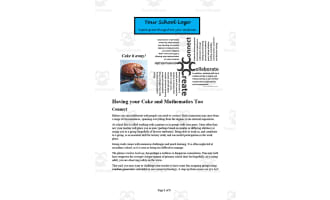 Math Problem Solving & Investigation - Having Your Cake Math Worksheet