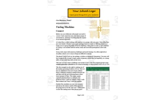 Math Problem Solving & Investigation - Turing Machine Math Worksheet