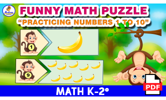 MATH PUZZLE - Joint the pieces - Numbers 1 to 10