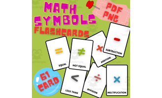 Math Symbols Flash Cards in English