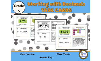 Math with Decimals Task Cards