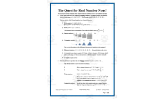 Mathematical Fun: Quest for Number Nous