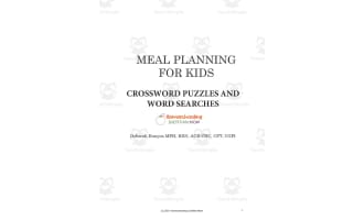 Meal Planning for Kids: Crossword Puzzles and Word Searches