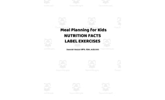 Meal Planning for Kids: Nutrition Facts & Label Exercises eBook