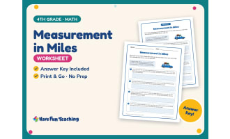 Measurement in Miles Worksheet – 4th Grade Word Problems Practice