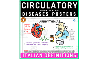 Medical Terminology Italian Posters Human Body Circulatory Disorders