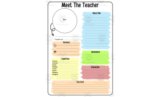 Meet the Teacher Template | First Day of School Beginning of the Year