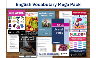 Mega English Vocabulary Pack – 13 ESL Printable & Digital Resources