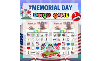 Memorial Day, Patriotic Bingo Game Fun Engaging Activitiy for K to 4th
