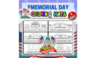 Memorial Day, Patriotic Hat Crowns Headbands Craft for Preschool - 1st