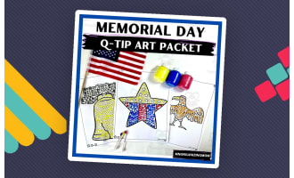 Memorial Day Q-Tip Art Packet