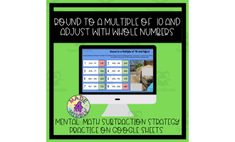 Mental Math Mystery Picture Reveal: "Round and Adjust" Strategy