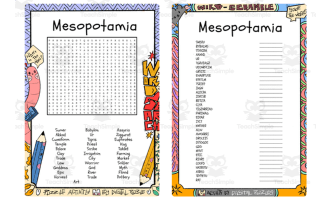 Mesopotamia word search & scramble