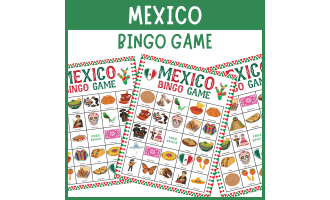 Mexico Bingo Game Mexican Independence Day Food Culture Activities