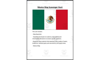 Mexico Map Scavenger Hunt