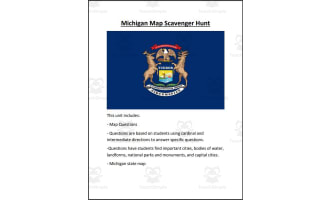 Michigan Map Scavenger Hunt