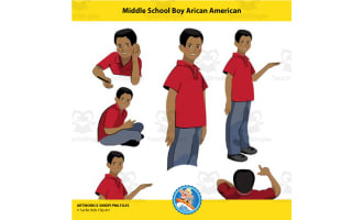 Middle School African American Boy With Backpack Clipart by Teach Simple