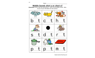 Middle Sounds A or O Worksheet
