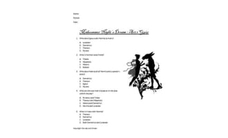 Midsummer Night's Dream Act 1 Quiz