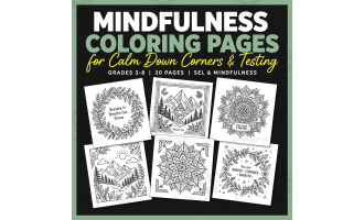 Mindfulness Coloring Pages for Calm Down Corners & Testing | Grades 3–