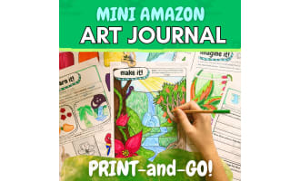 Mini Rainforest Art Journal for Kids: Color in the Amazon