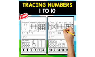 MINIBOOK FOR TRACING NUMBERS 1 TO 10 | IN ENGLISH