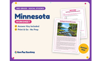 Minnesota Worksheet – 3rd Grade States Practice + Answer Key